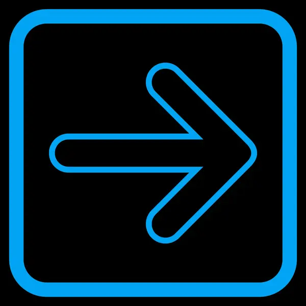 Flecha redondeada derecha Vector icono en un marco — Vector de stock