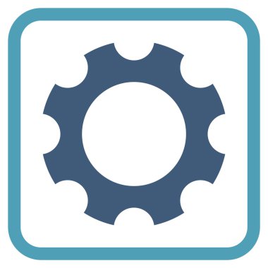 Dişli vektör simgesi bir çerçeve içinde