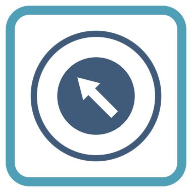 Yukarı Sağdan sola yuvarlak ok vektör simgesi bir çerçeve içinde