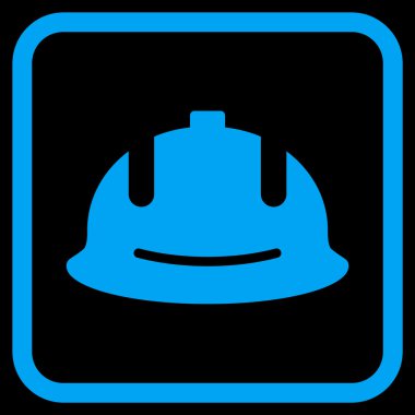 İnşaat kask vektör simgesi bir çerçeve içinde