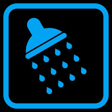 Duş vektör simgesi bir çerçeve içinde