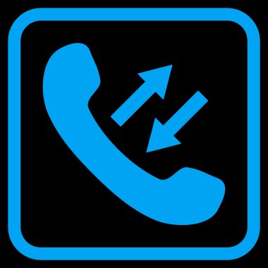 Vektör simgesi bir çerçevede konuşurken telefon