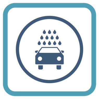 Oto yıkama vektör simgesi bir çerçeve içinde