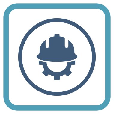 Geliştirme kask vektör simgesi bir çerçeve içinde