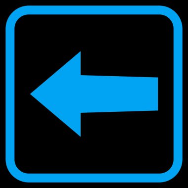 Ok sol vektör simgesi bir çerçeve içinde