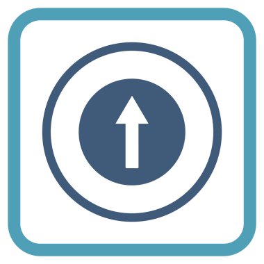 Bir çerçeve içinde yukarı yönlü ok vektör simgesi