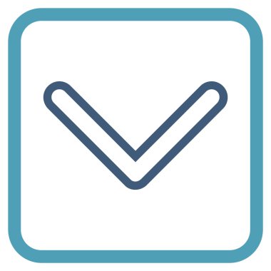 Vektör simgesi bir çerçeve içinde aşağı ok ucu