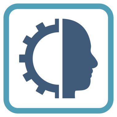 Cyborg dişli vektör simgesi bir çerçeve içinde