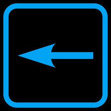 Keskin ok sol vektör simgesi bir çerçeve içinde