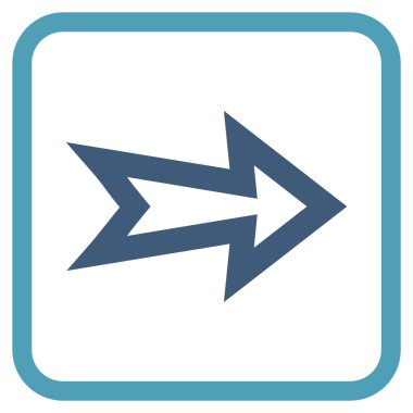 Ok sağ vektör simgesi bir çerçeve içinde