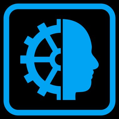 Cyborg dişli vektör simgesi bir çerçeve içinde