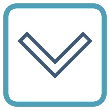 Vektör simgesi bir çerçeve içinde aşağı ok ucu