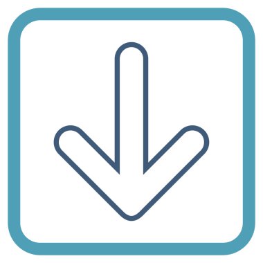 Vektör simgesi bir çerçeve içinde aşağı yönlü ok