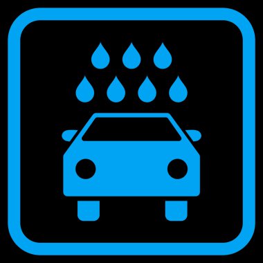 Araba duş vektör simgesi bir çerçeve içinde