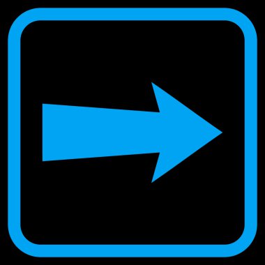 Ok sağ vektör simgesi bir çerçeve içinde