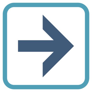 Ok sağ vektör simgesi bir çerçeve içinde