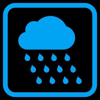 Yağmur bulutu vektör simgesi bir çerçeve içinde