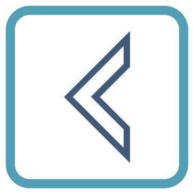 Ok ucu sol vektör simgesi bir çerçeve içinde