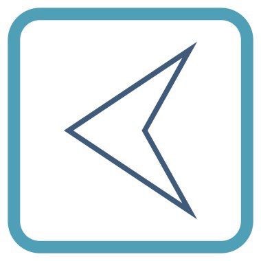 Ok ucu sol vektör simgesi bir çerçeve içinde