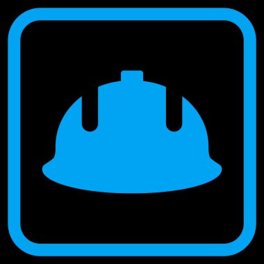 İnşaat kask vektör simgesi bir çerçeve içinde