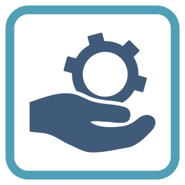 Bir çerçevedeki mühendislik hizmeti vektör simgesi