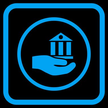 Banka hizmet vektör simgesi bir çerçeve içinde