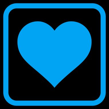 Aşk kalp vektör simgesi bir çerçeve içinde