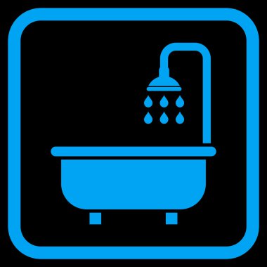 Duş Banyo vektör simgesi bir çerçeve içinde
