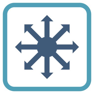 Radyal oklar bir çerçeve içinde simge vektör