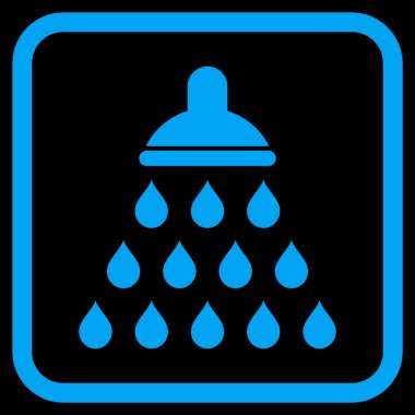 Duş vektör simgesi bir çerçeve içinde