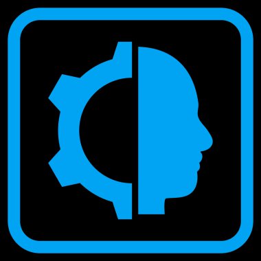 Cyborg dişli vektör simgesi bir çerçeve içinde