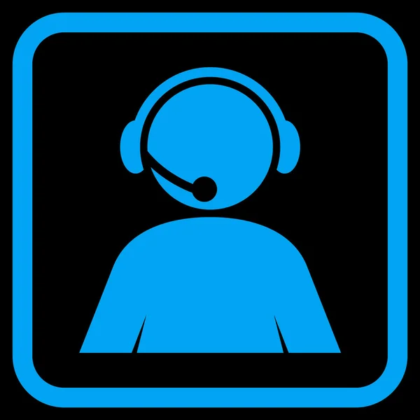 Call Center Operator Vector Icon In een Frame — Stockvector