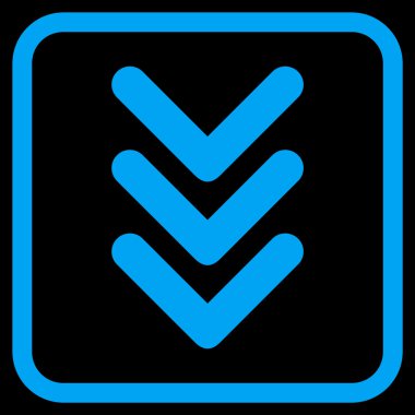 Vektör simgesi bir çerçeve içinde aşağı çift ok ucu