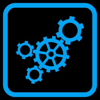 Mekanizması vektör simgesi bir çerçeve içinde