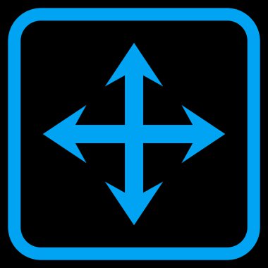 Genişletin okları vektör simgesi bir çerçeve içinde