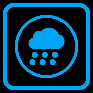 Yağmur bulutu vektör simgesi bir çerçeve içinde