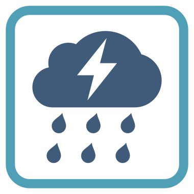 Fırtına vektör simgesi bir çerçeve içinde