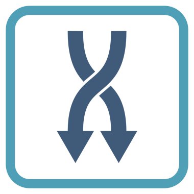 Vektör simgesi aşağı okları bir çerçevede shuffle