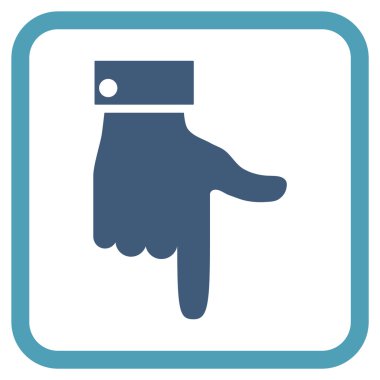 Vektör simgesi bir çerçeve içinde aşağı el işaretçisi