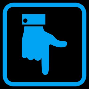 Vektör simgesi bir çerçeve içinde aşağı el işaretçisi