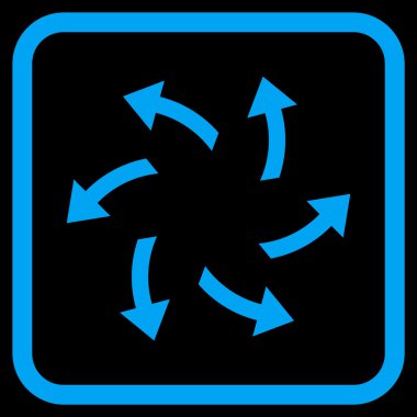 Santrifüj oklar bir çerçeve içinde simge vektör