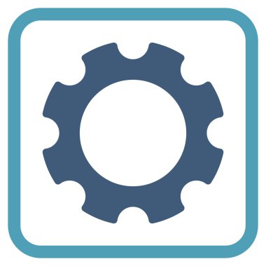 Dişli vektör simgesi bir çerçeve içinde