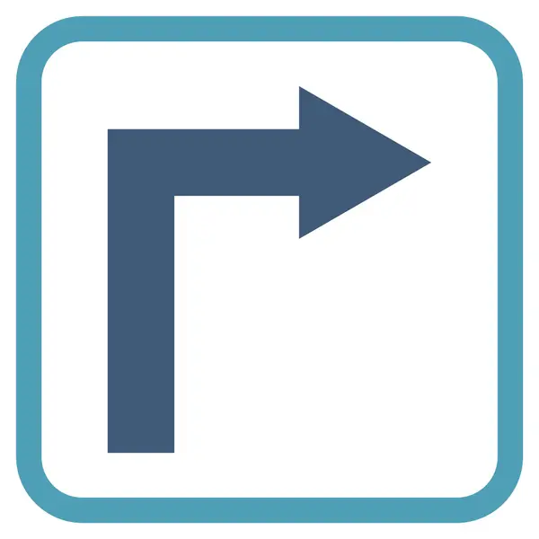 Turn Right Vector Icon In a Frame — Stock Vector