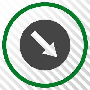 Aşağı doğru yuvarlak ok vektör simgesi