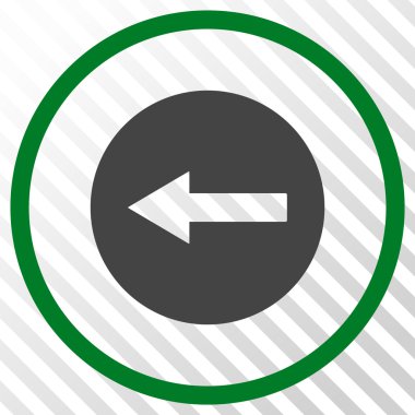 Sol ok vektör simgesi yuvarlak