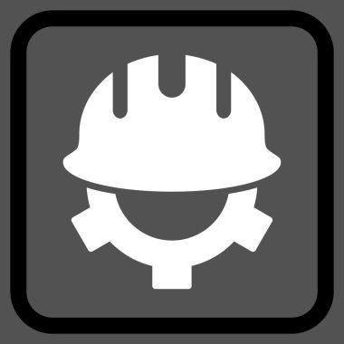 Geliştirme kask vektör simgesi bir çerçeve içinde