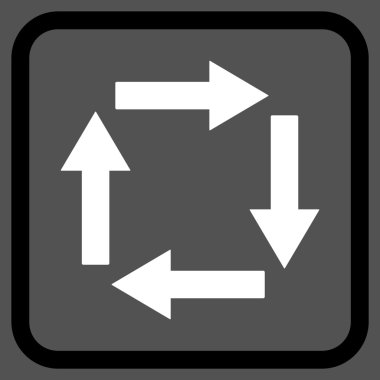 Dolaşım oklar bir çerçeve içinde simge vektör