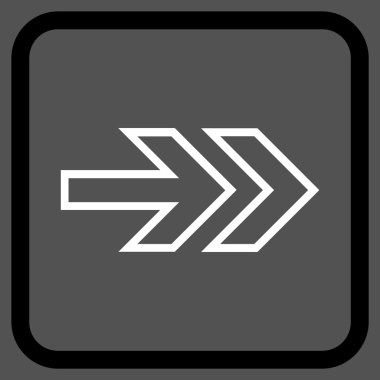 Yöne doğru vektör simgesi bir çerçeve içinde