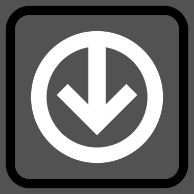 Vektör simgesi bir çerçeve içinde aşağı yön