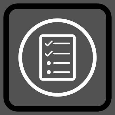 Denetim listesi sayfa vektör simgesi bir çerçeve içinde